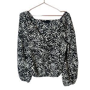 NWOT ANGL Sanctuary Black and White Print Peasant Boho Top Small